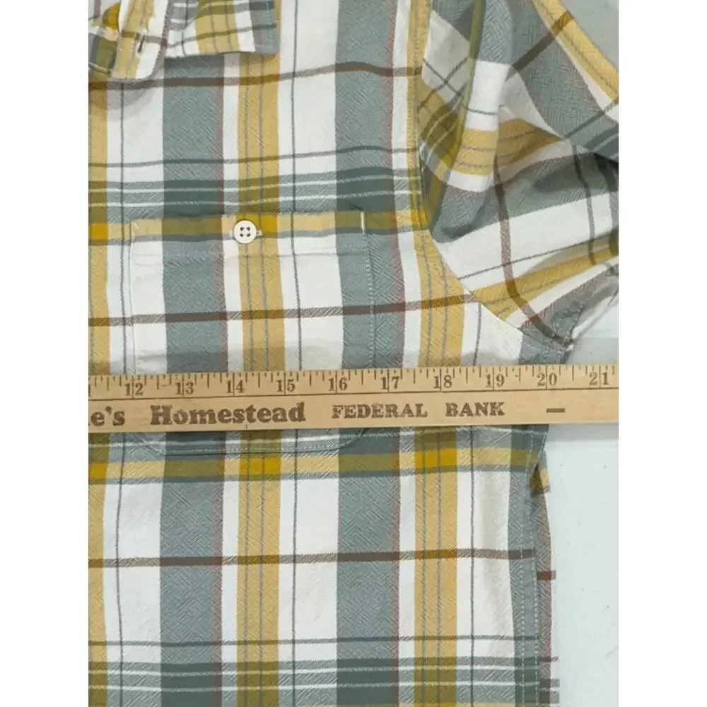 North Face Mens Hayden Pass 2.0 Shirt Size Medium Gray‎ Yellow Plaid 100% Cotton